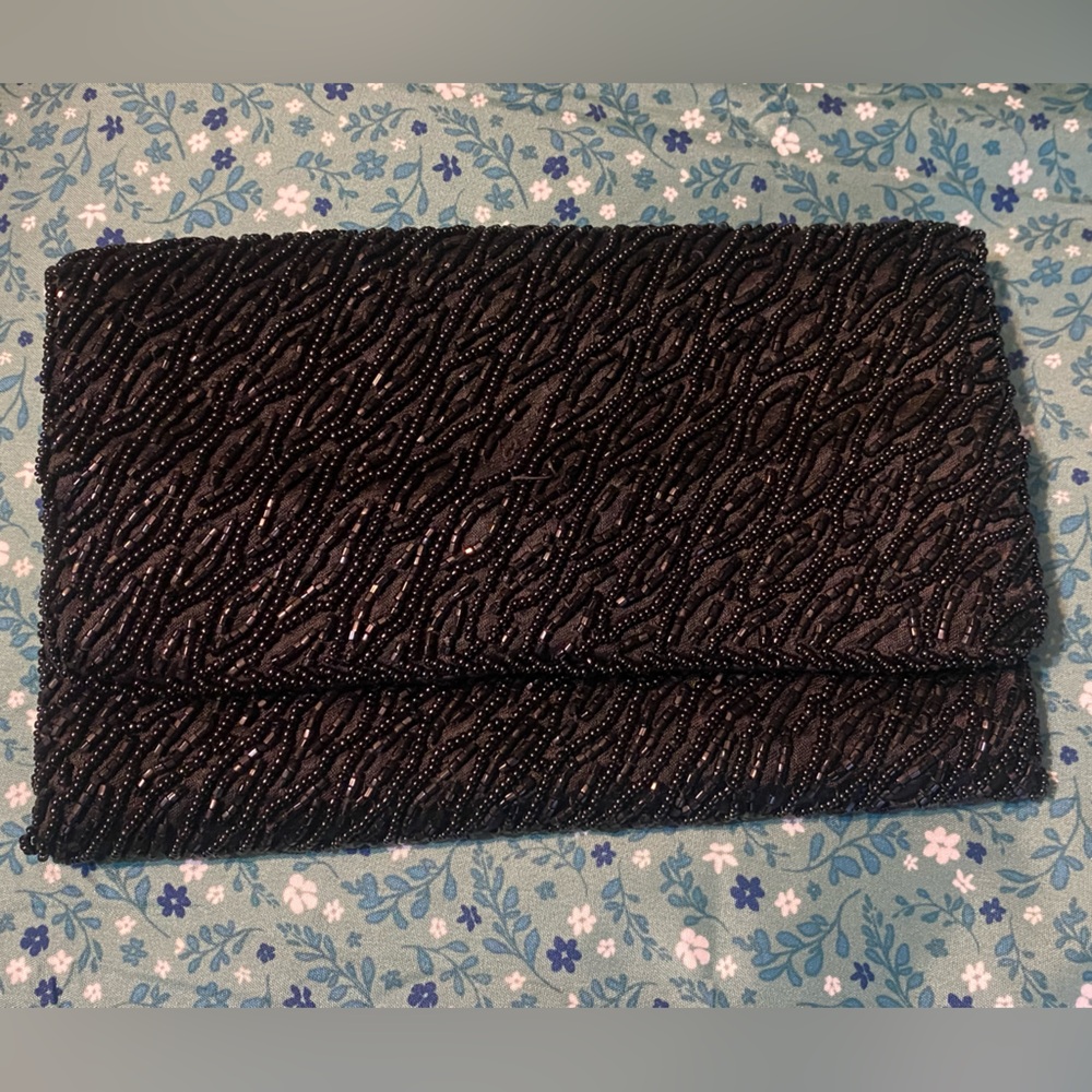 Elegant Vintage Black‎ Beaded Clutch
